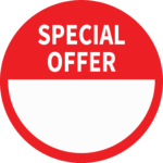 Red Special Offer Stickers 50mm