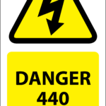 440 Volts Labels 33x63mm