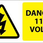 Danger 110 Volts Labels 100x50mm