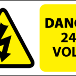 Danger 240 Volts Stickers 50x25mm