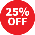 Red 25% Off Stickers