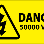 Danger 50,000 Volts Labels 100x50mm