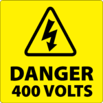 Danger 400 Volts Labels 100x100mm