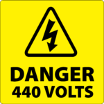 Danger 440 Volts Labels 50x50mm