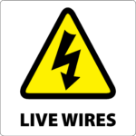 Live Wires Labels 50x50mm