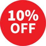 Red 10% Off Stickers