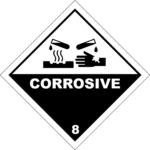 Corrosive 8 Black Hand Labels