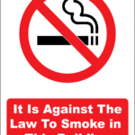 It Is Against The Law To Smoke In This Building Stickers 75x100mm