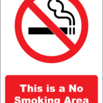 This Is A No Smoking Area Stickers 75x100mm