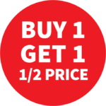 Buy 1 Get 1 1/2 Price Stickers