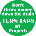 Don't Throw Money Down The Drain Stickers 50mm